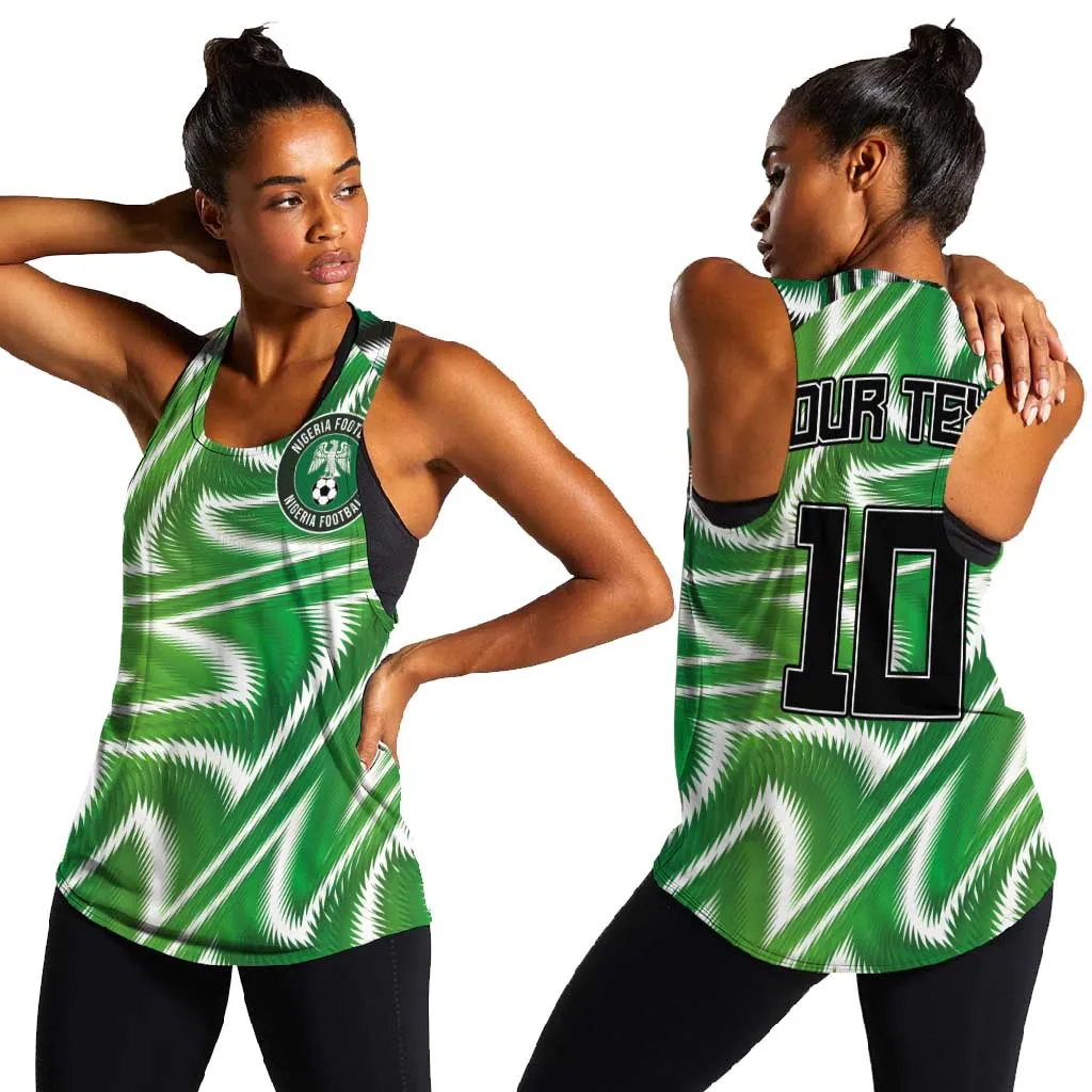 Custom Nigeria Football Women Racerback Tank Sporty Super Eagles LT03