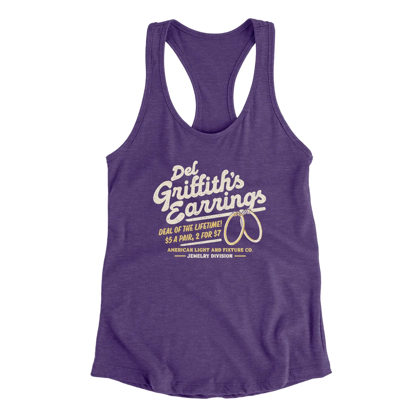 Del Griffith's Earrings Funny Thanksgiving Women's Racerback Tank