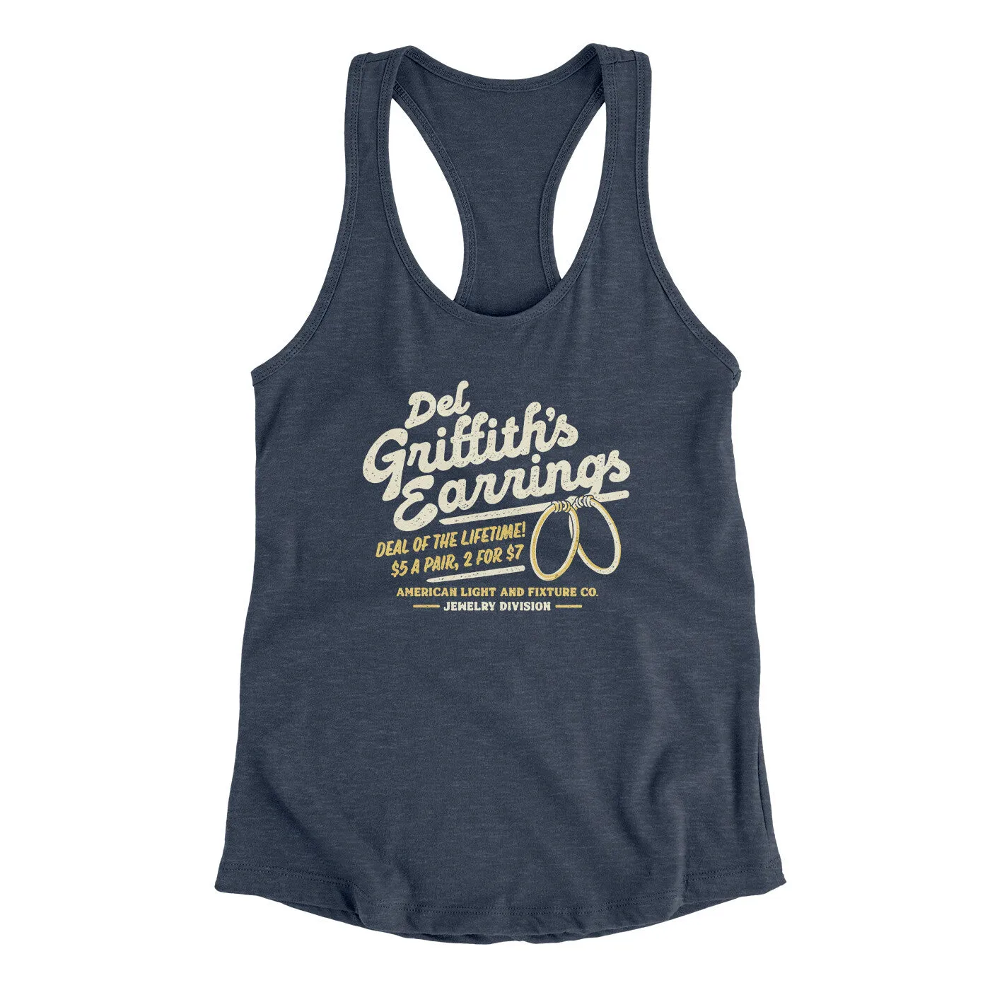 Del Griffith's Earrings Funny Thanksgiving Women's Racerback Tank