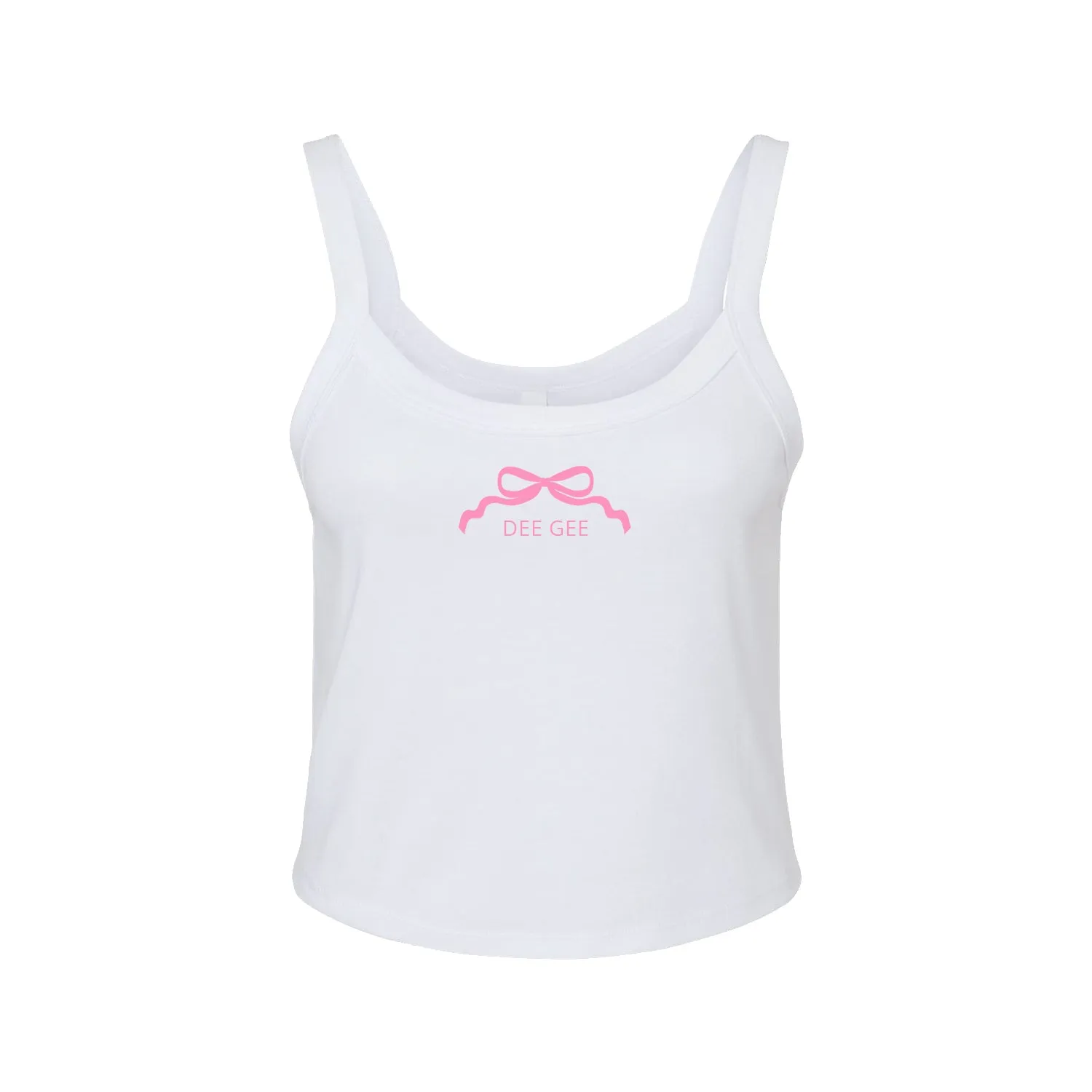 Delta Gamma Spaghetti Strap tank - DEE GEE Bow
