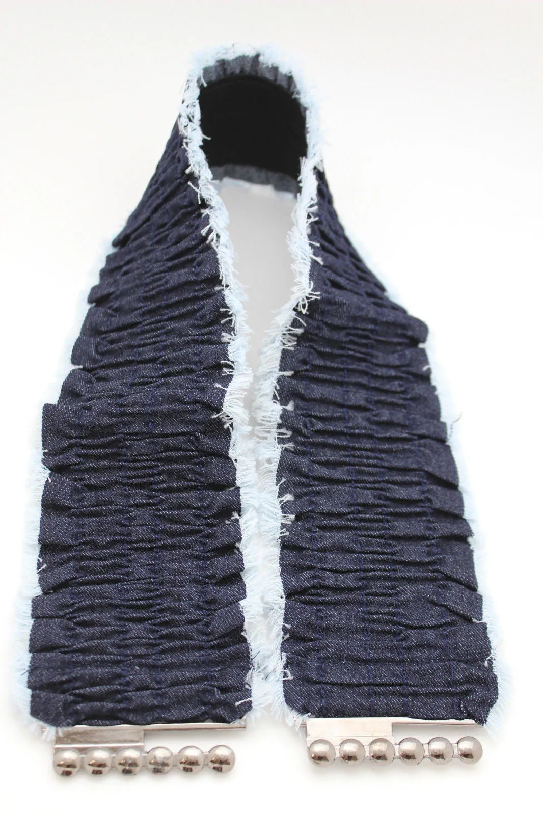 Denim Stretch Elastic Waist Belt Fringes