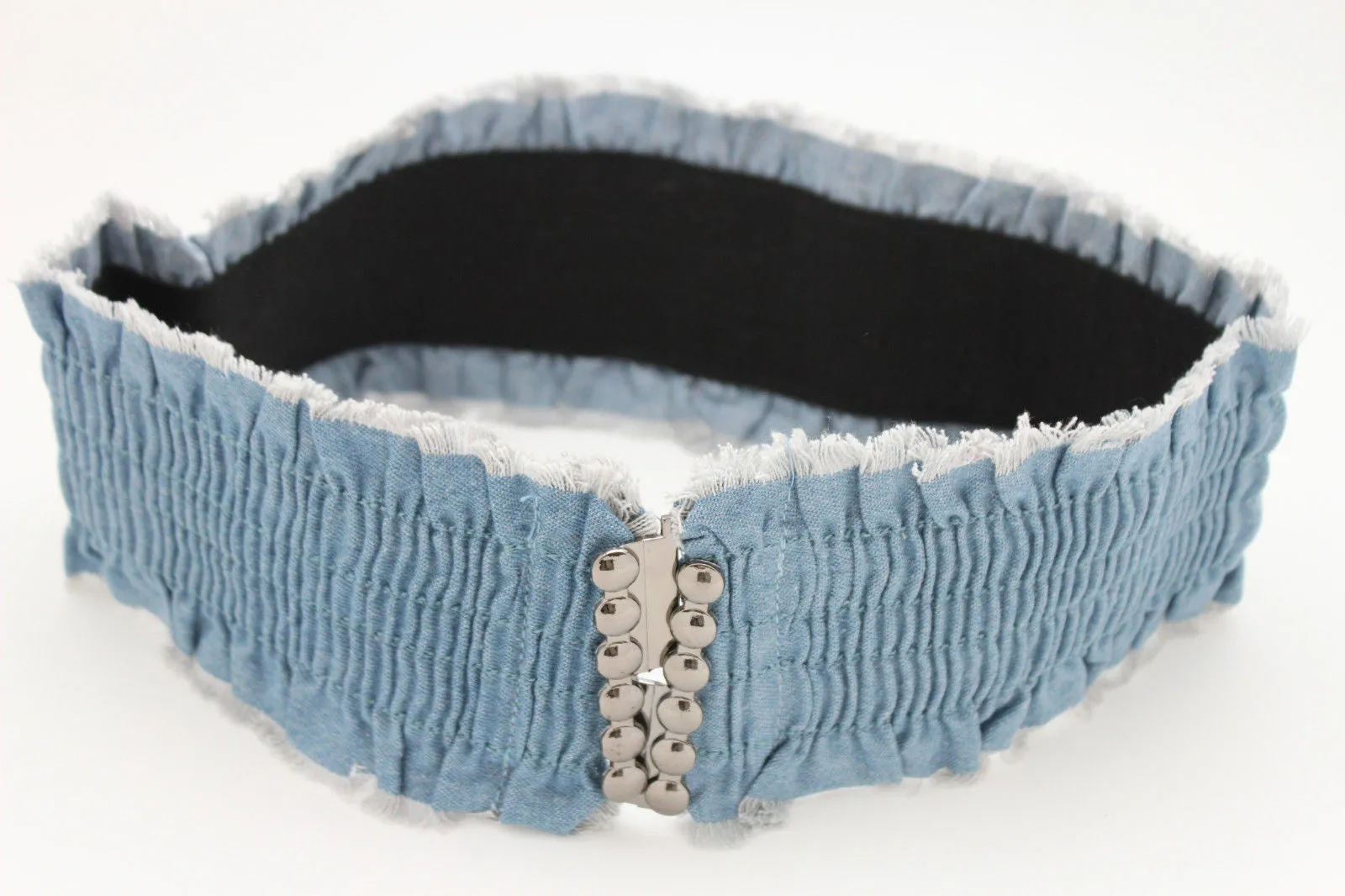 Denim Stretch Elastic Waist Belt Fringes