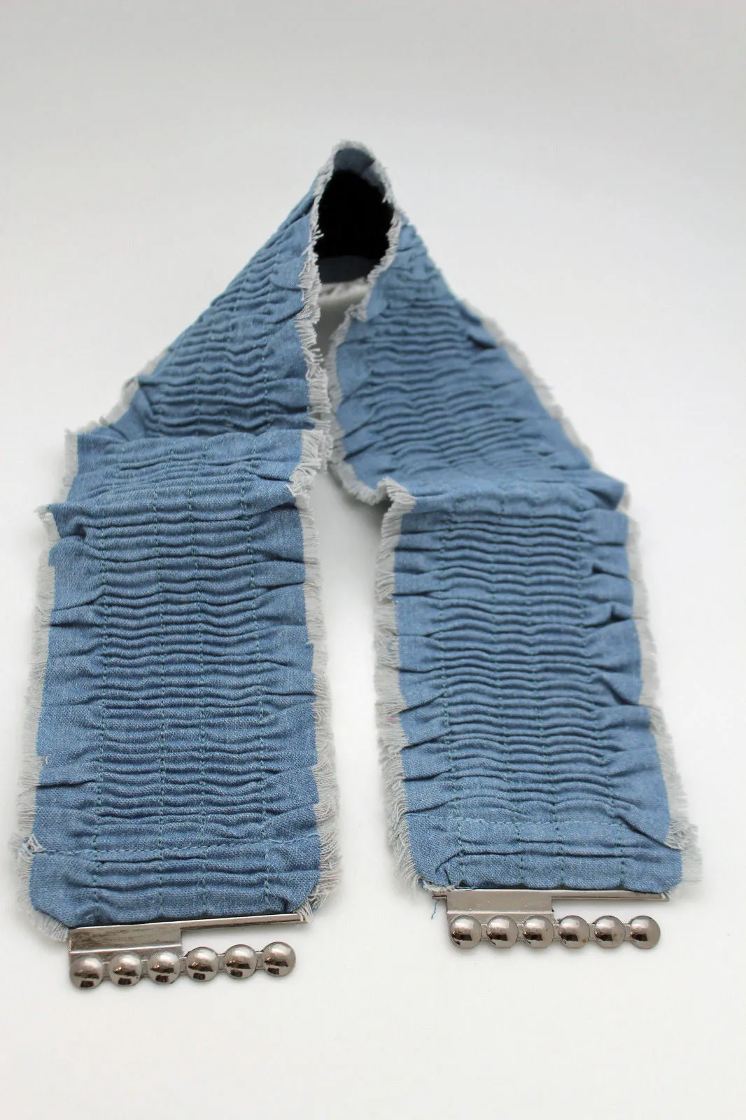 Denim Stretch Elastic Waist Belt Fringes
