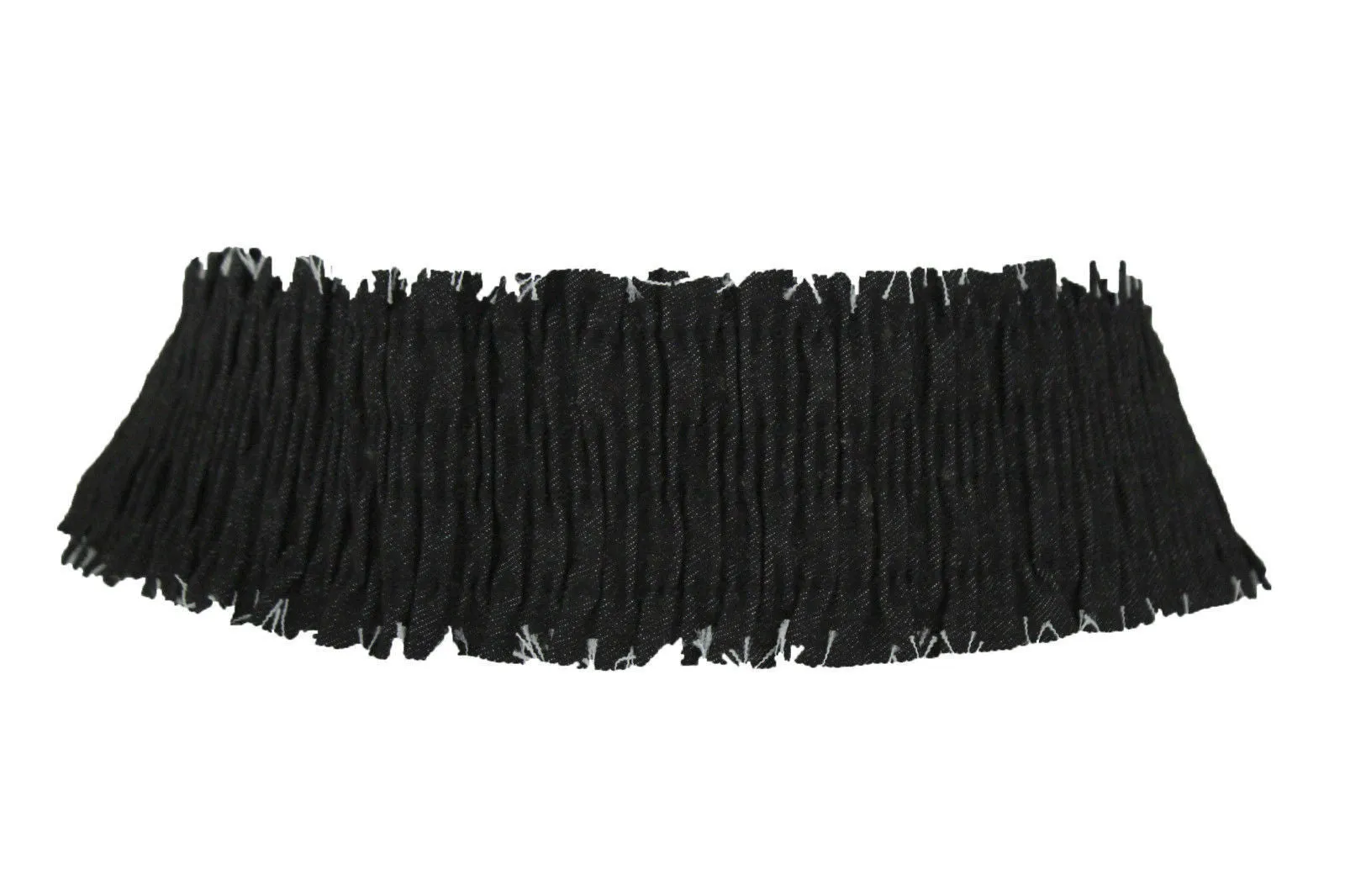 Denim Stretch Elastic Waist Belt Fringes
