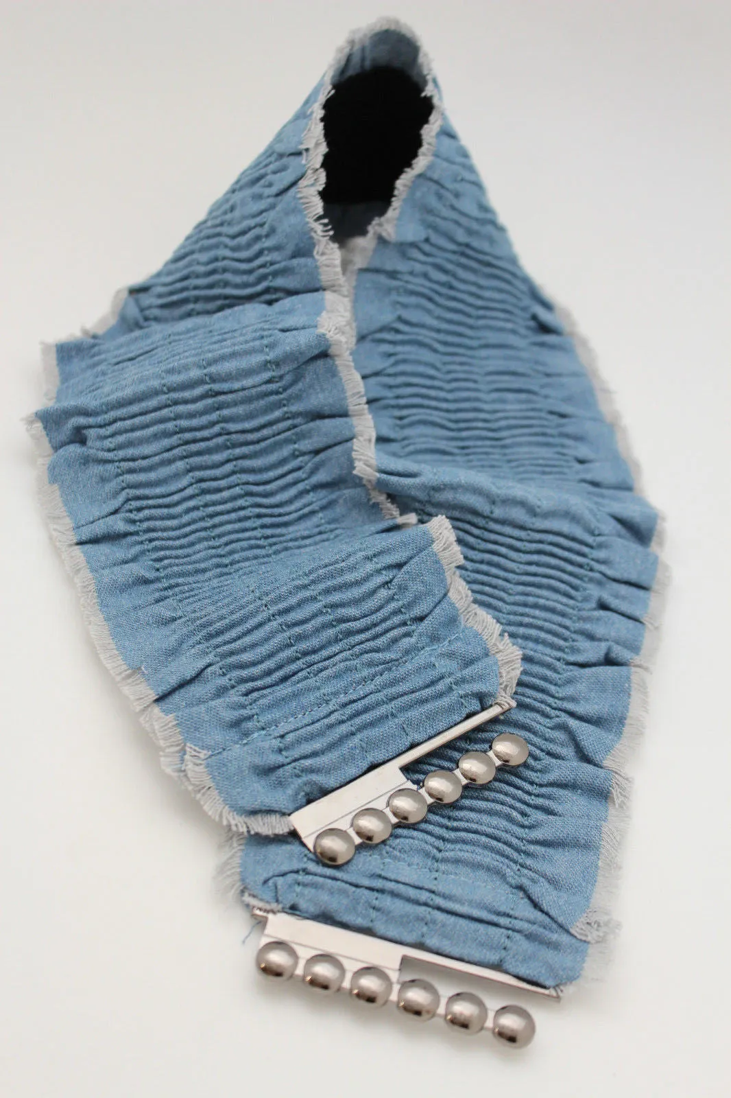 Denim Stretch Elastic Waist Belt Fringes