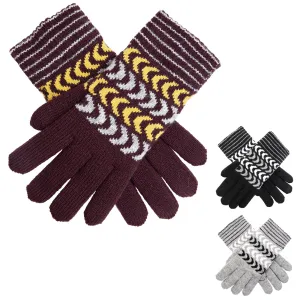 DENTS Ladies Womens Gloves Fleece Lined Warm Chevron