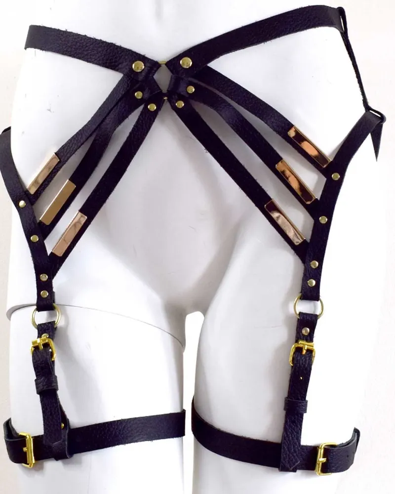 Diedre Leather Leg Harness