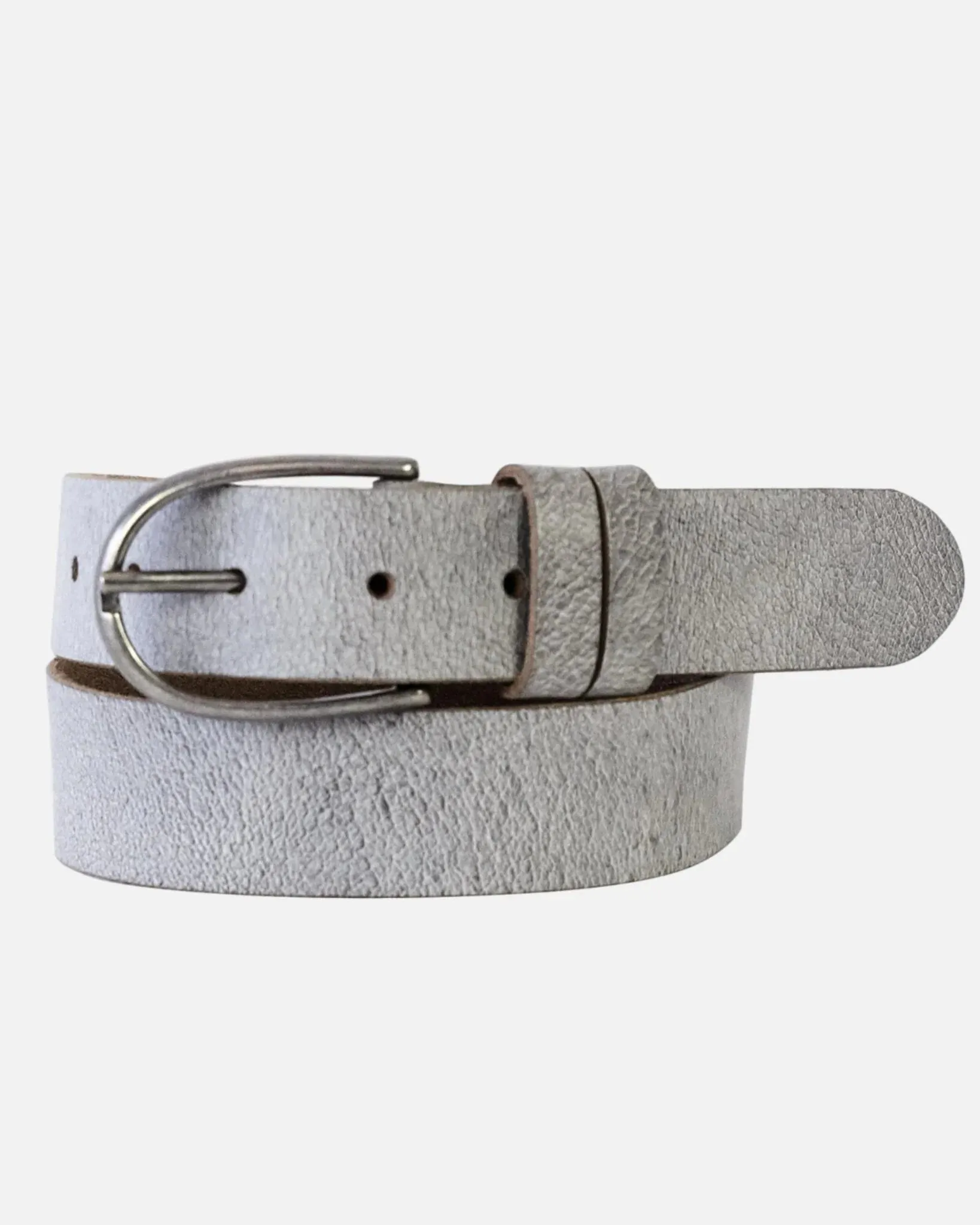 Dieke l Classic Leather Belt with Silver Buckle