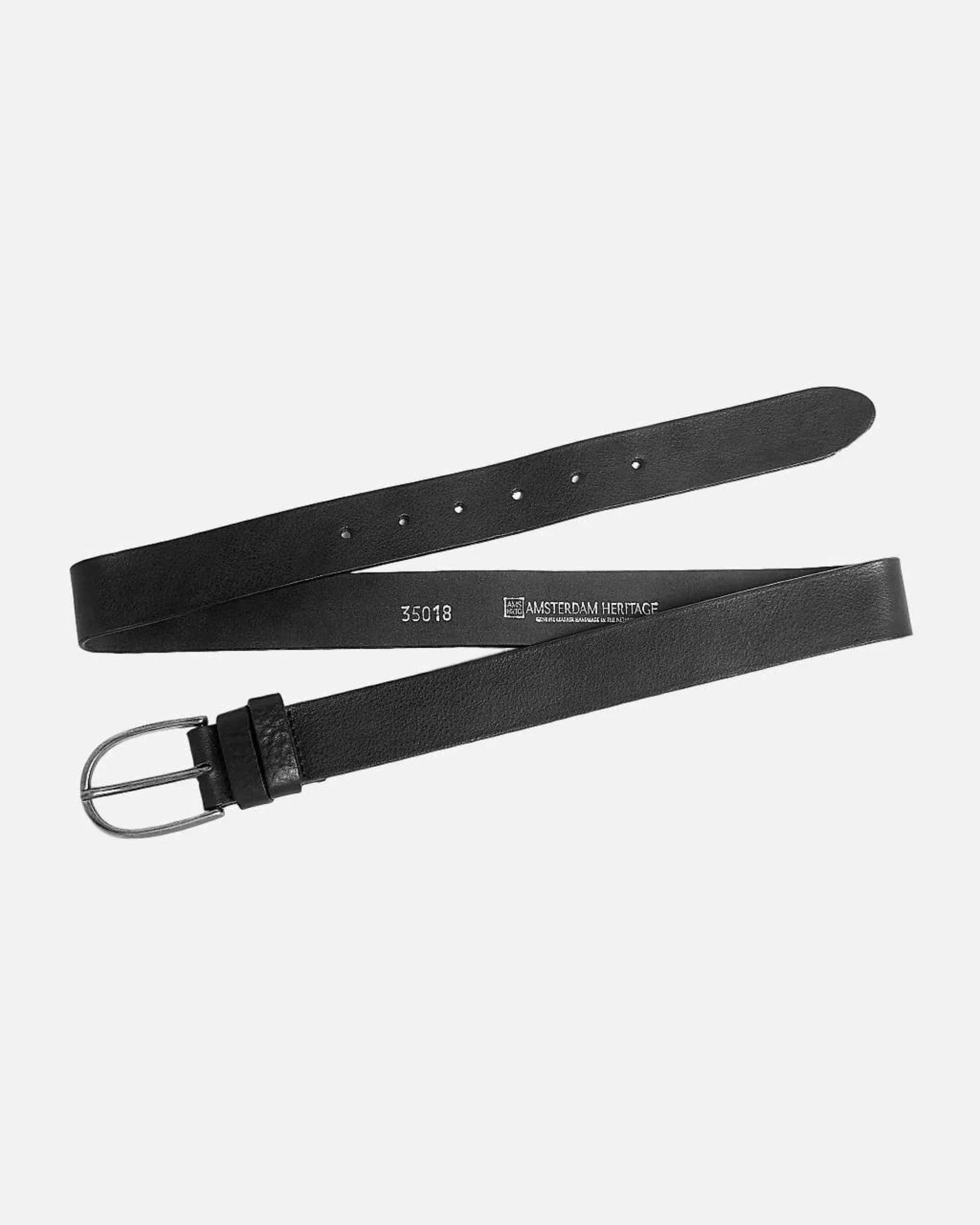Dieke l Classic Leather Belt with Silver Buckle