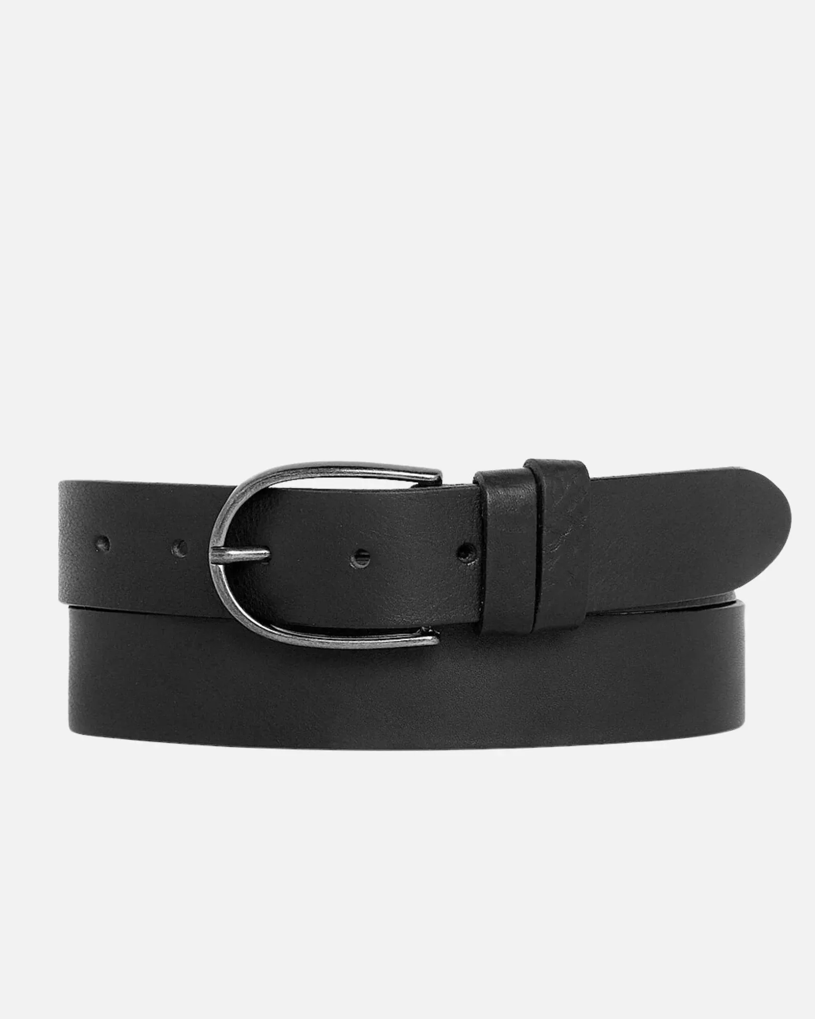 Dieke l Classic Leather Belt with Silver Buckle