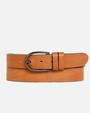 Dieke l Classic Leather Belt with Silver Buckle