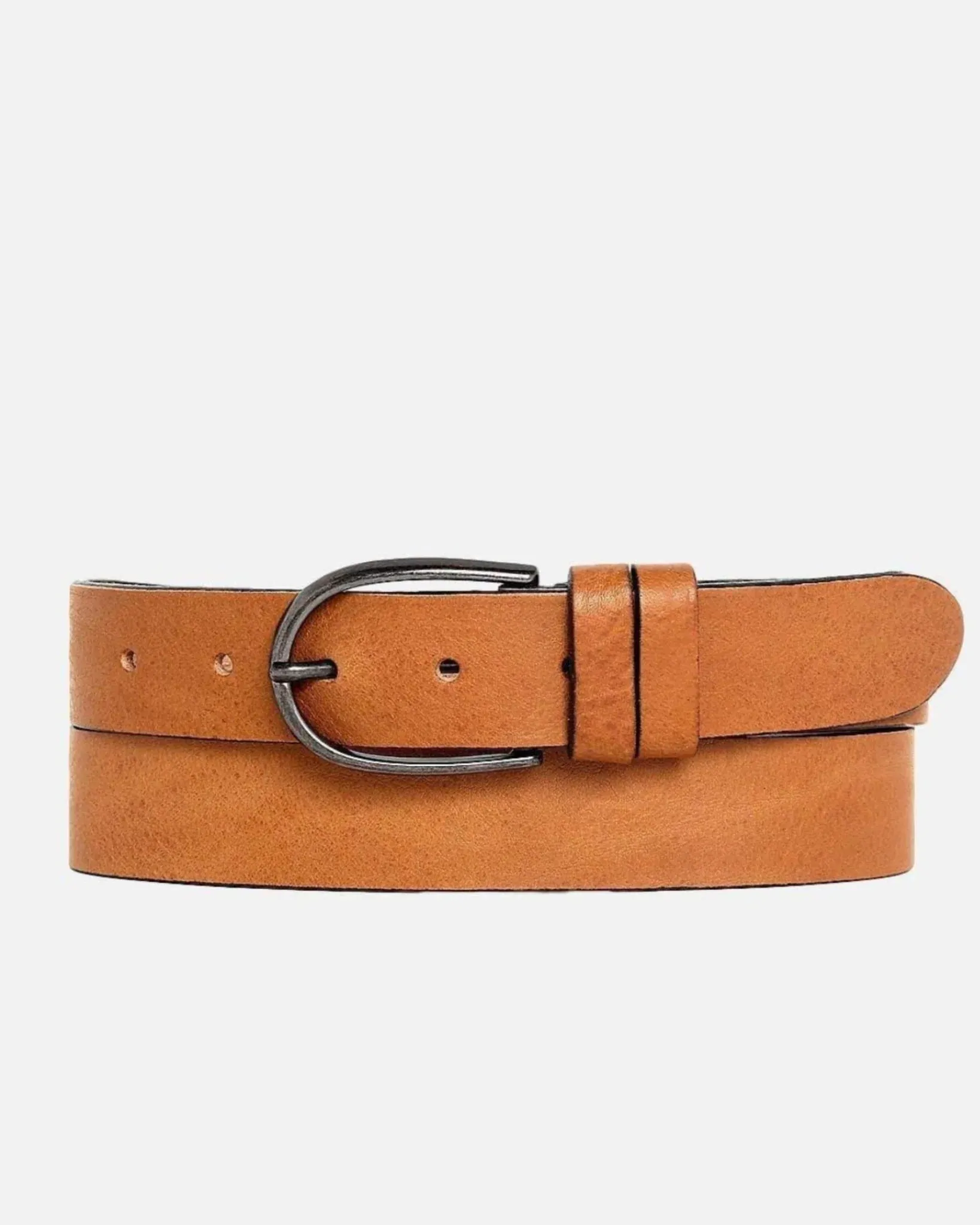 Dieke l Classic Leather Belt with Silver Buckle