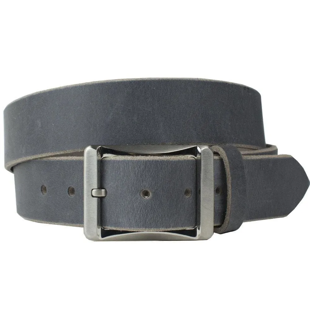Distressed Gray Leather Titanium Work Belt by Nickel Smart®