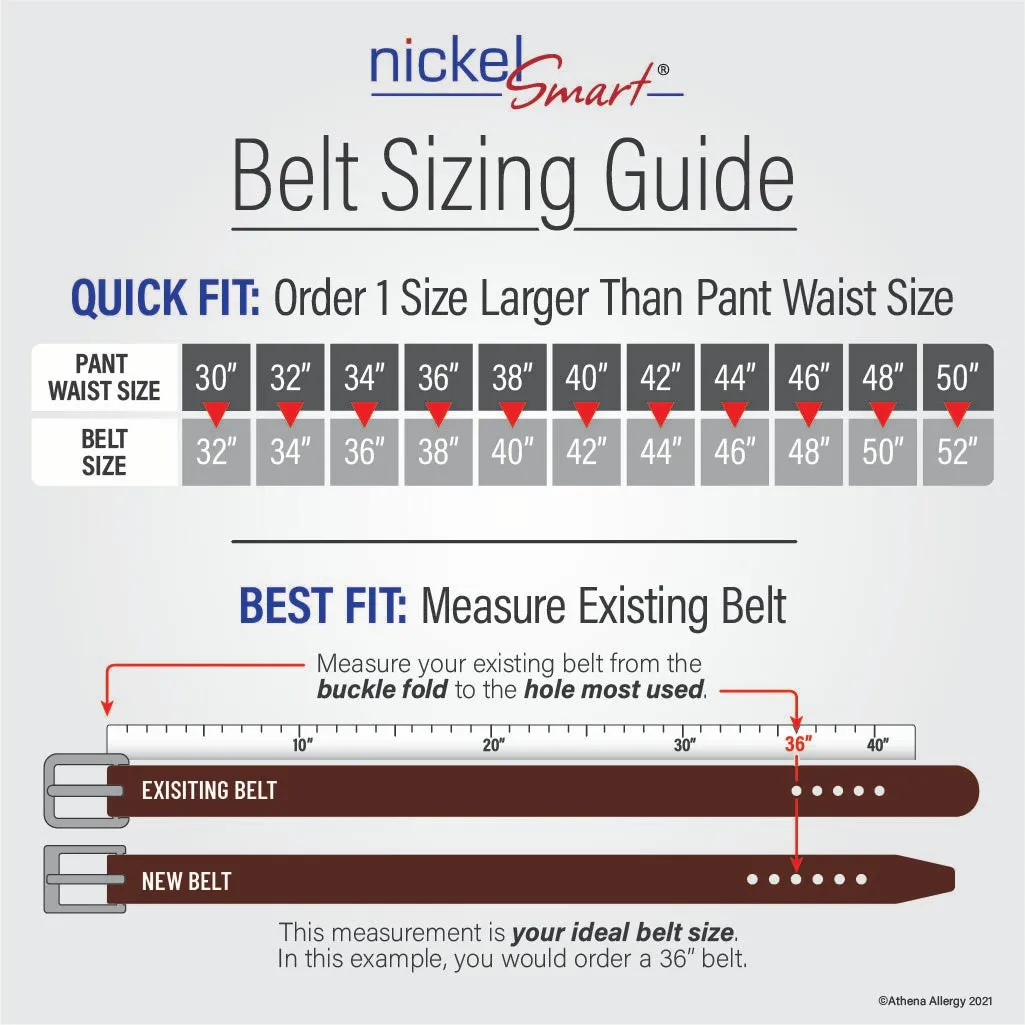 Distressed Gray Leather Titanium Work Belt by Nickel Smart®