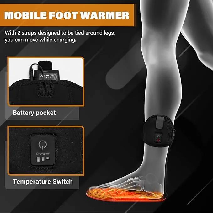 Dr.warm Rechargeable Heated Insoles, APP Remote Control Thermal Electric Insoles Battery Powered Foot Warmers for Men Women Outdoor Hunting Fishing Camping