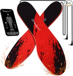 Dr.warm Rechargeable Heated Insoles, APP Remote Control Thermal Electric Insoles Battery Powered Foot Warmers for Men Women Outdoor Hunting Fishing Camping