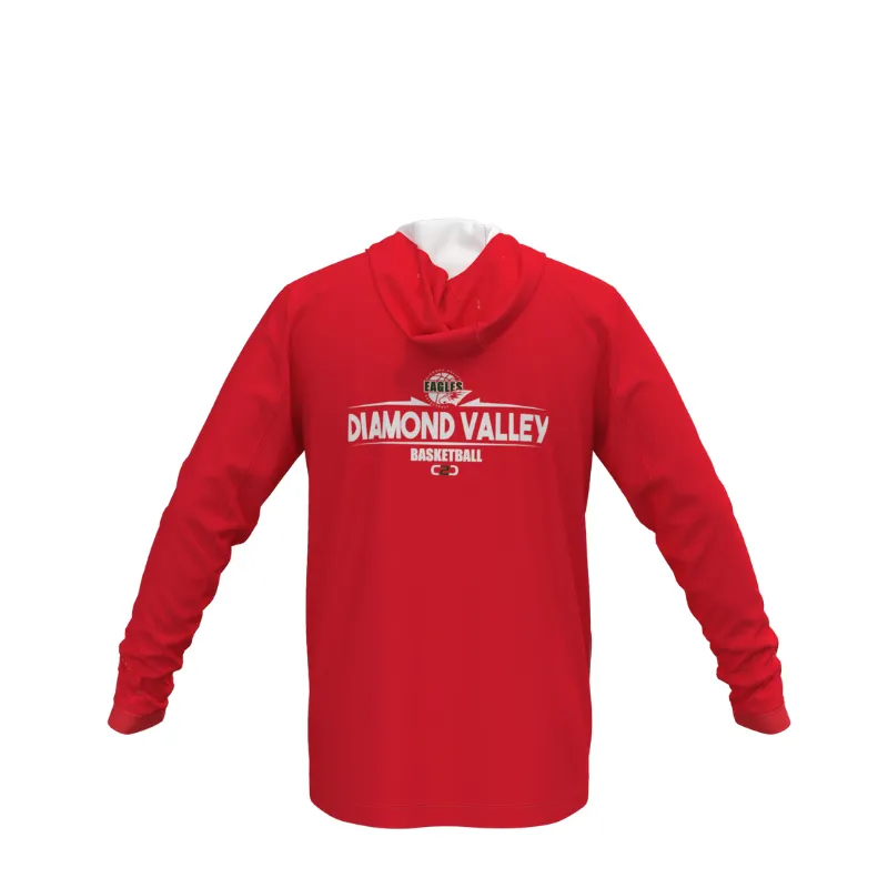DVBA Diamond Valley Basketball SlimFit HP Tech Stretch Zip Hoodie Red