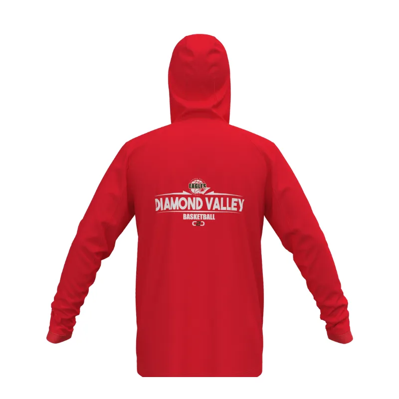 DVBA Diamond Valley Basketball SlimFit HP Tech Stretch Zip Hoodie Red