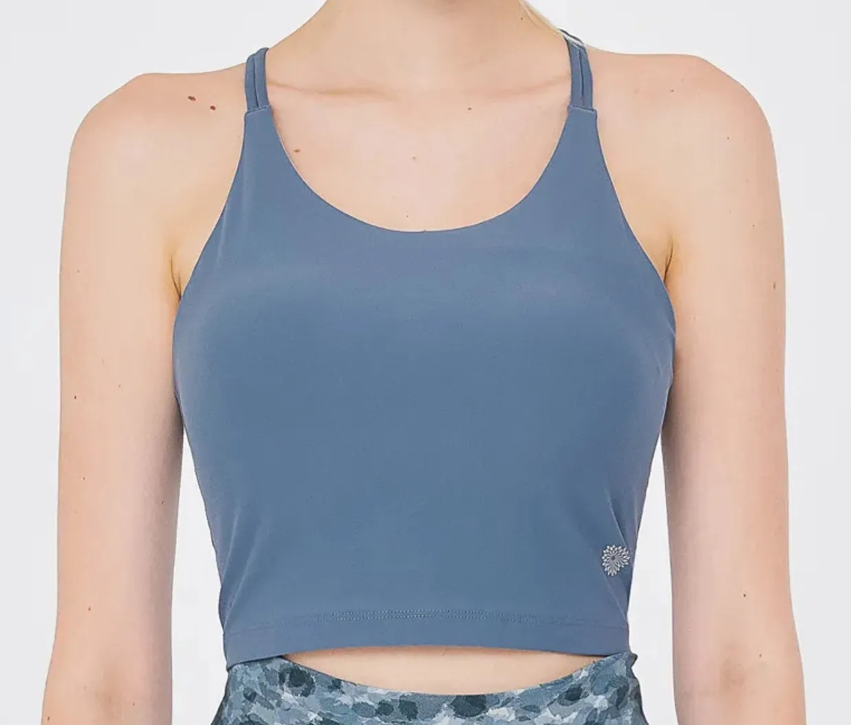 easyoga Lespiro Marquise Cropped Tank - A20 Pale Gray