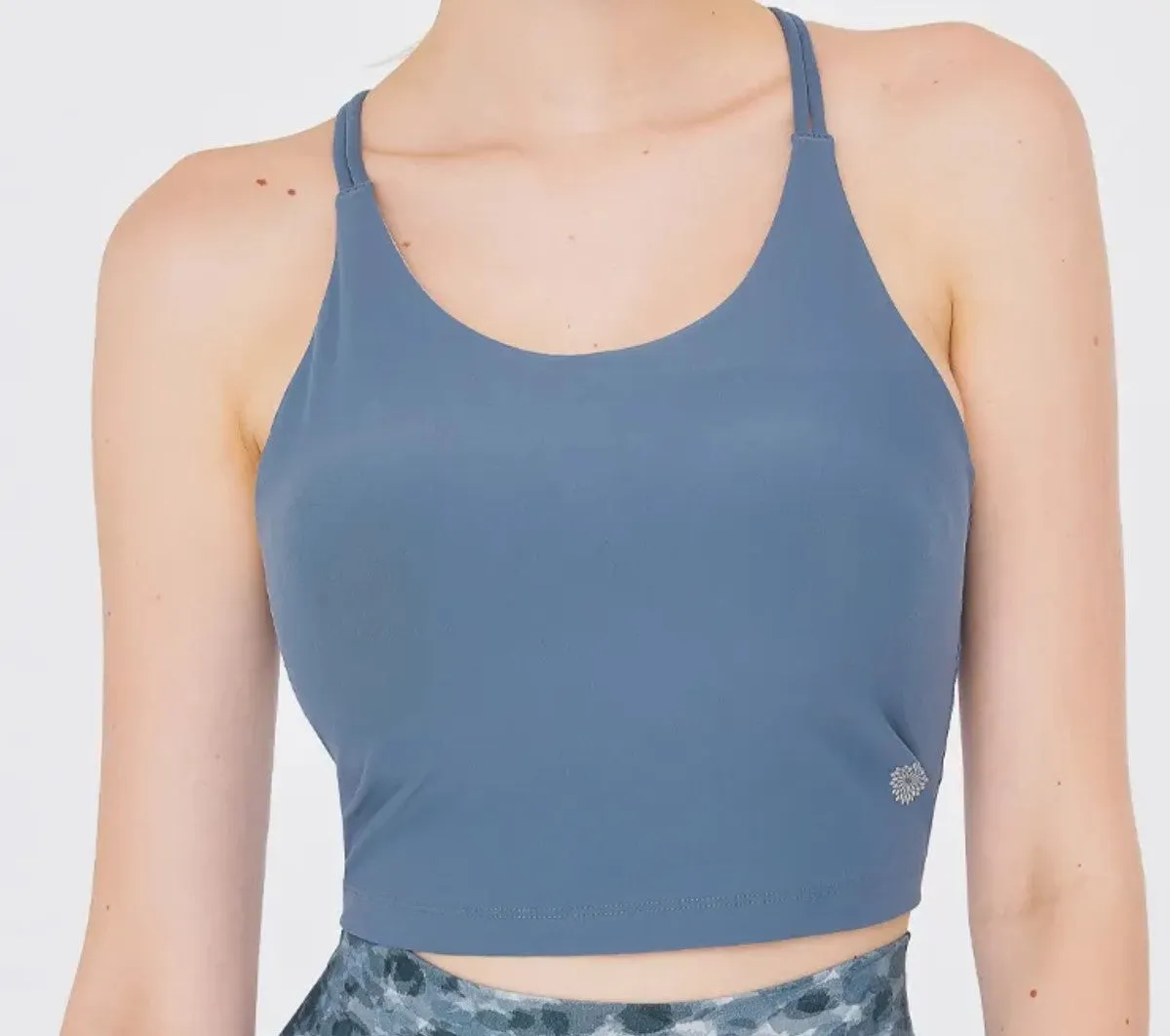 easyoga Lespiro Marquise Cropped Tank - A20 Pale Gray