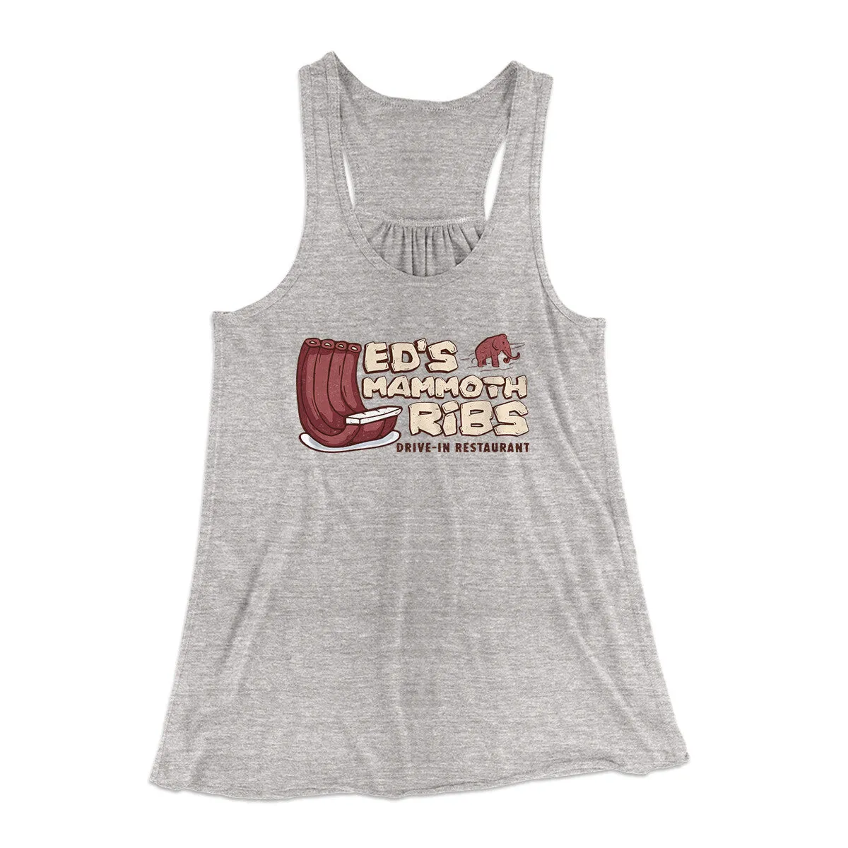 Ed's Mammoth Ribs Women's Flowey Racerback Tank Top
