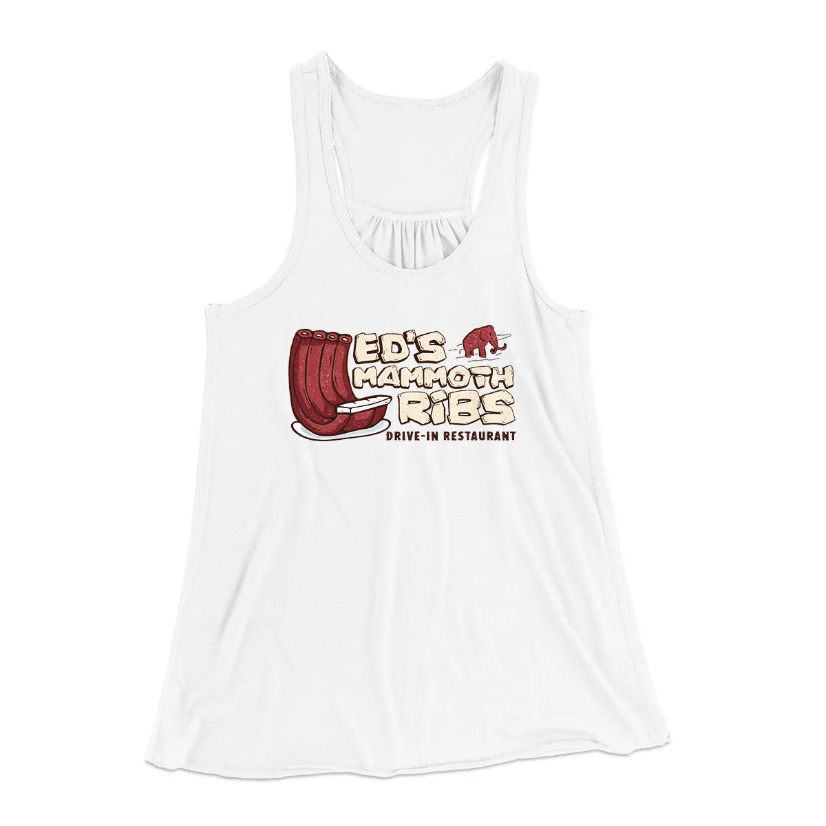 Ed's Mammoth Ribs Women's Flowey Racerback Tank Top