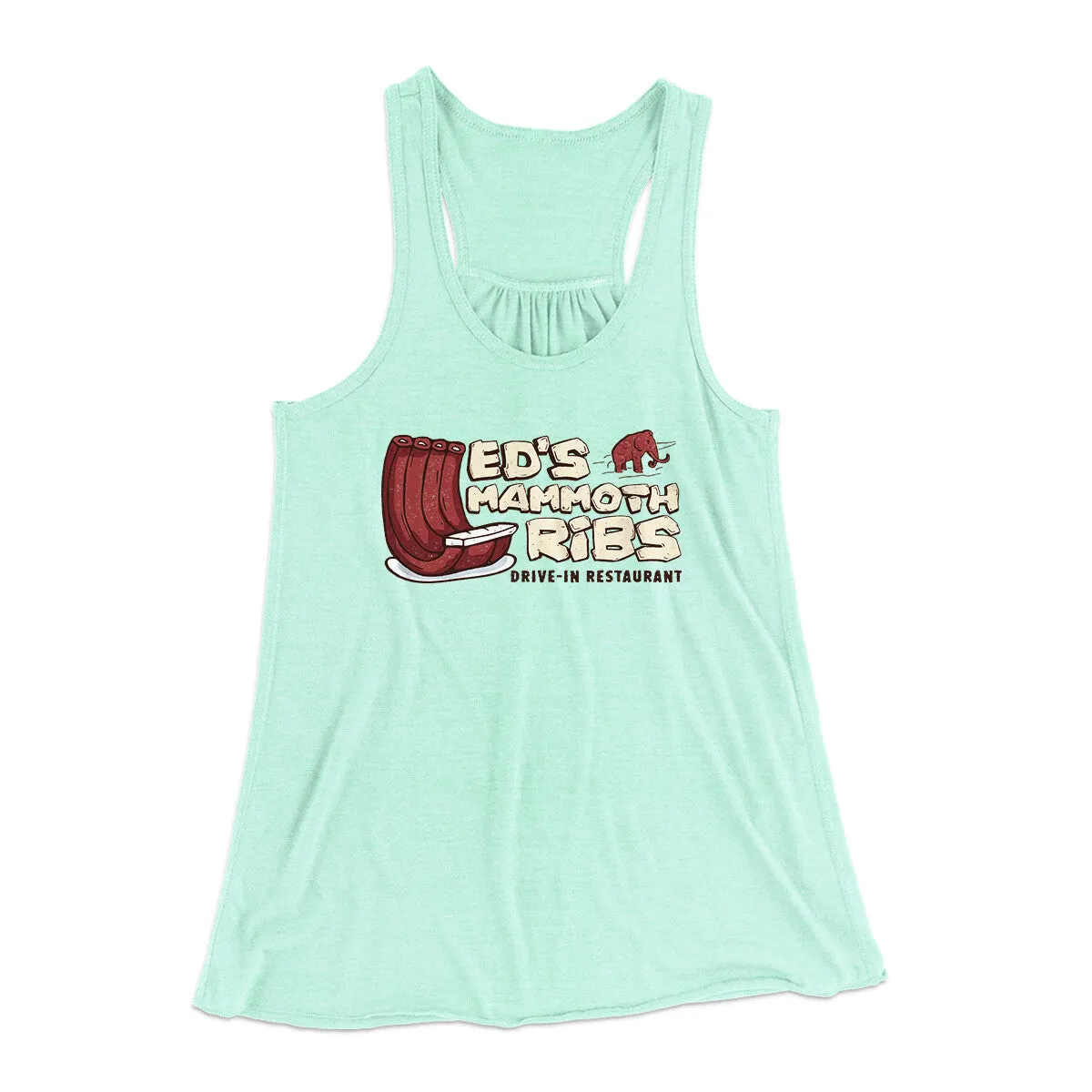 Ed's Mammoth Ribs Women's Flowey Racerback Tank Top