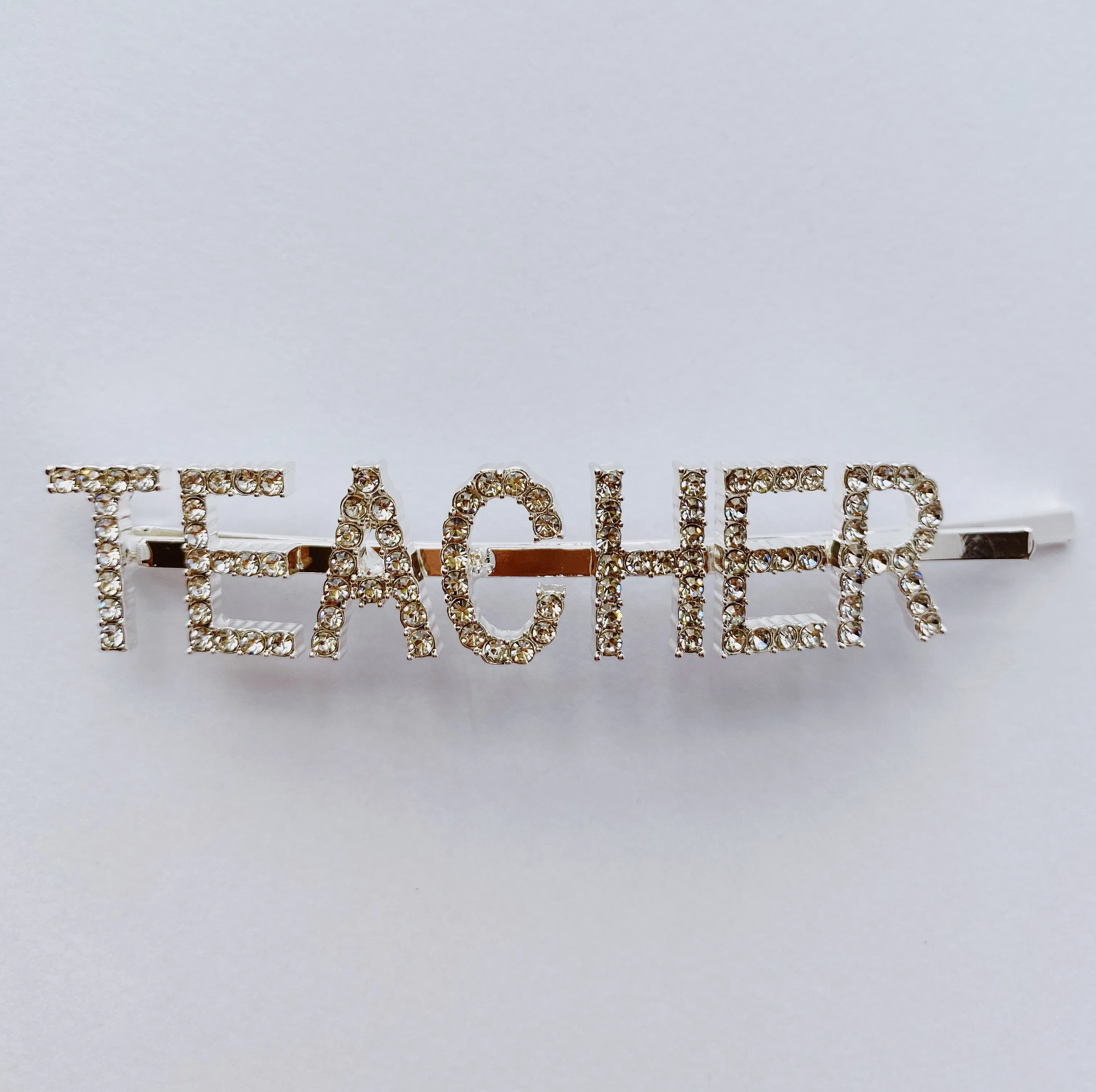 Educator or Teacher Rhinestones Word Hairpin