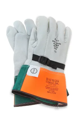 Edwards Leather Protectors for Rubber Gloves, 12" Goatskin