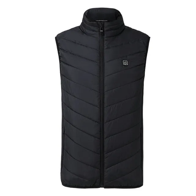 Electric Heated Vest Men Women Heating Waistcoat Thermal Warm Clothing