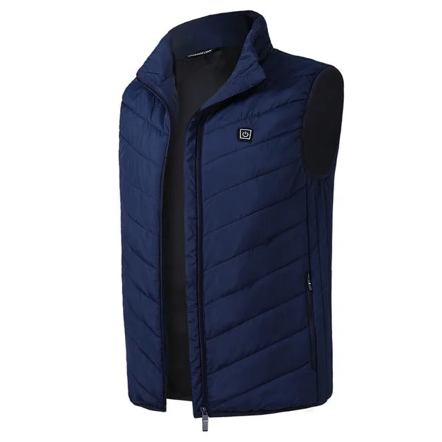 Electric Heated Vest Men Women Heating Waistcoat Thermal Warm Clothing