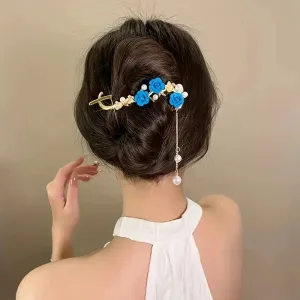 Elegant Rose Butterfly Hairpin
