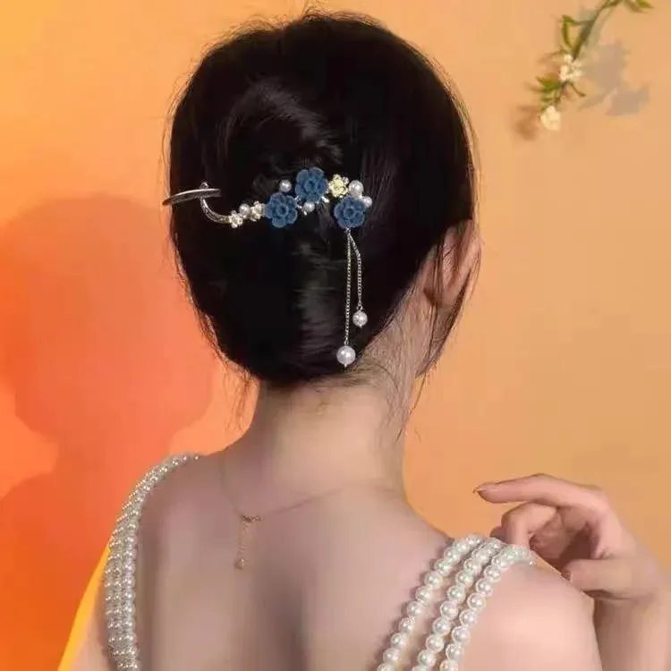 Elegant Rose Butterfly Hairpin