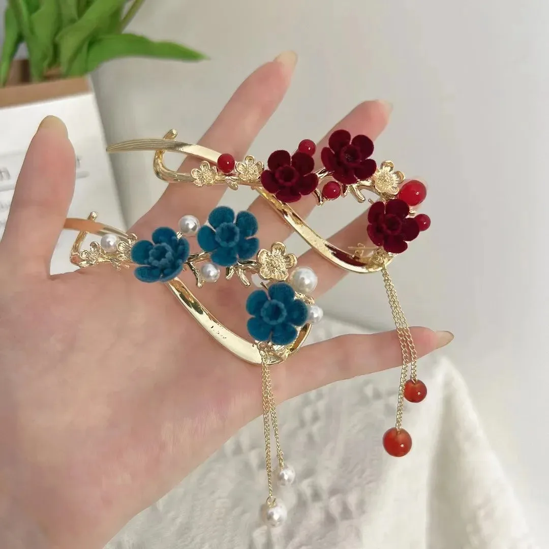 Elegant Rose Butterfly Hairpin