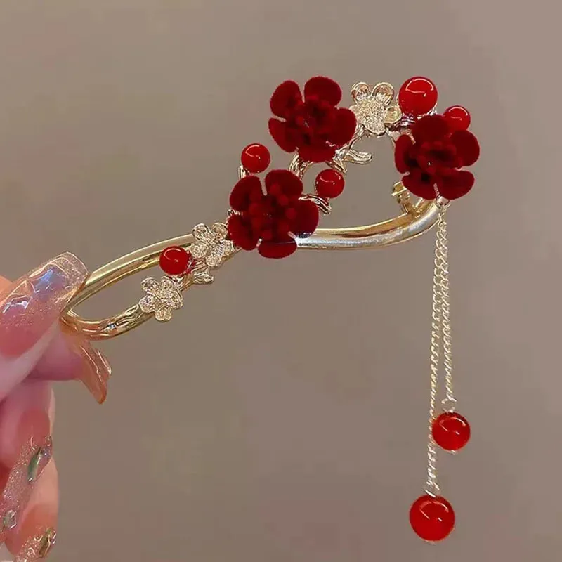 Elegant Rose Butterfly Hairpin