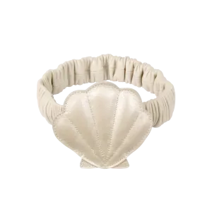 Ella Belt | Scallop | Off White Metallic Leather
