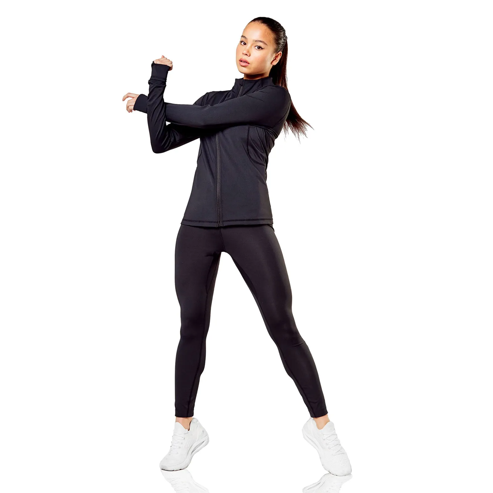 Elle Sport Womens Signature Zip Through Top