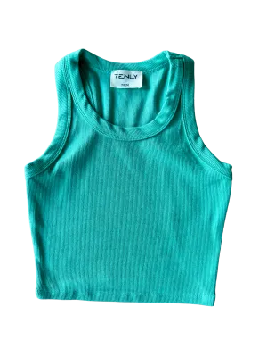 Emerald Ribbed Racerback Tank