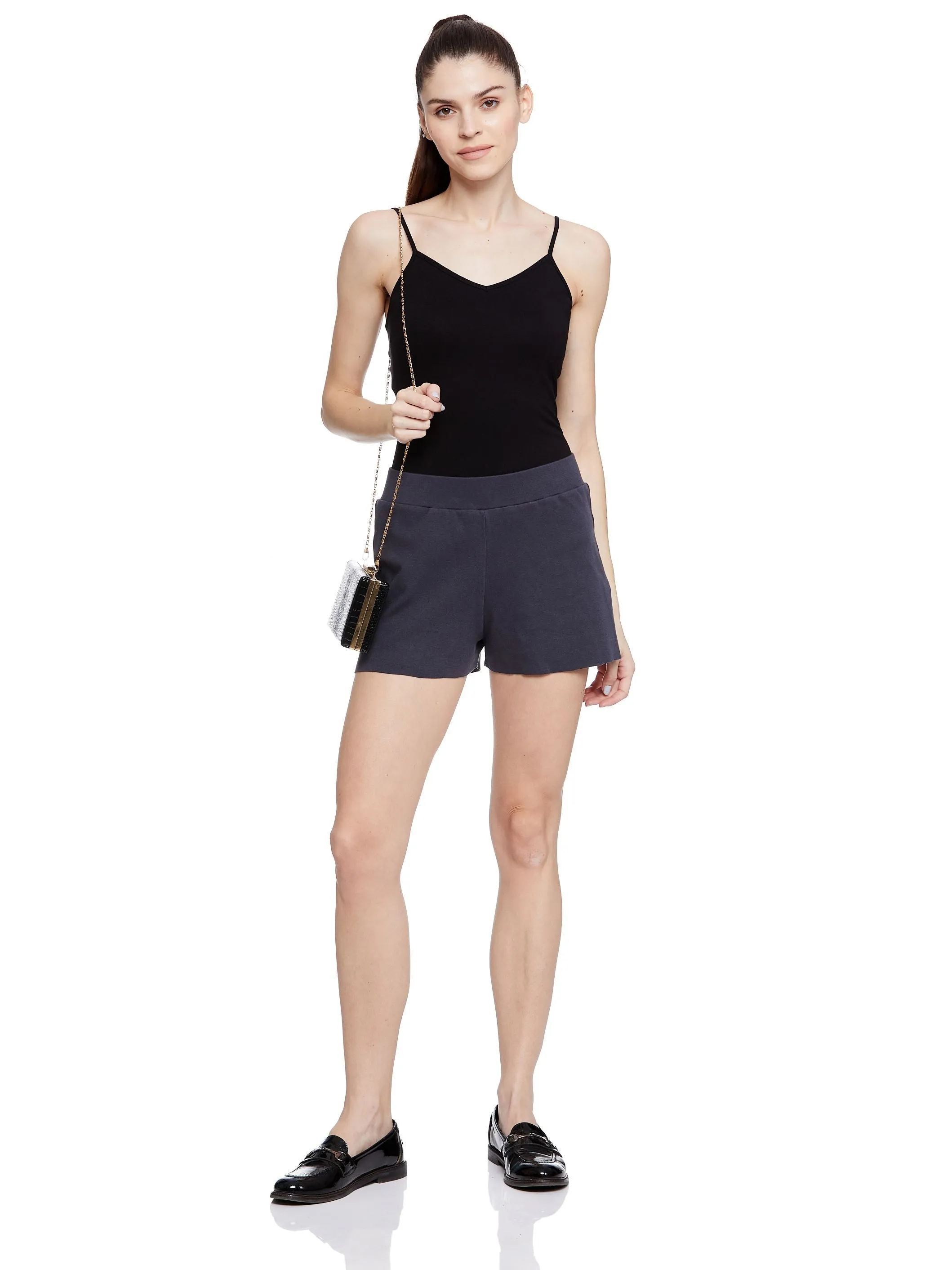 EMILY SPAGHETTI STRAP INNER BLACK WITH ADJUSTABLE STRAPS BY UNMADE - PRE-WASHED AND BUTTERLY SOFT WITH 57% COTTON