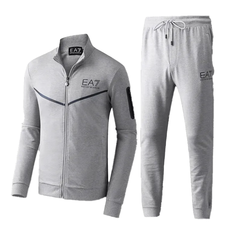 Empani Two Piece Cotton Designed Track Suit - Grey
