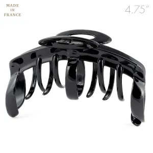 Extra Large French Assorted Teeth Black Hair Claw