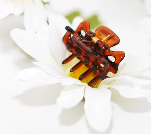 Extra Tiny French Hair Claws in Tortoise Shell - Pair