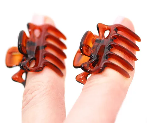 Extra Tiny French Hair Claws in Tortoise Shell - Pair