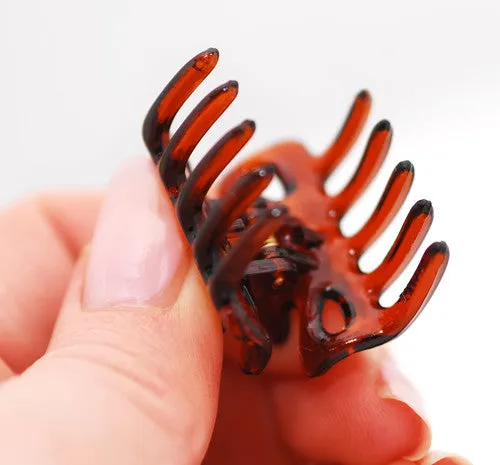 Extra Tiny French Hair Claws in Tortoise Shell - Pair