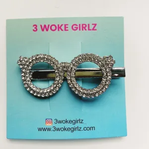 Eyeglasses Rhinestones Hair Clip Hairpin