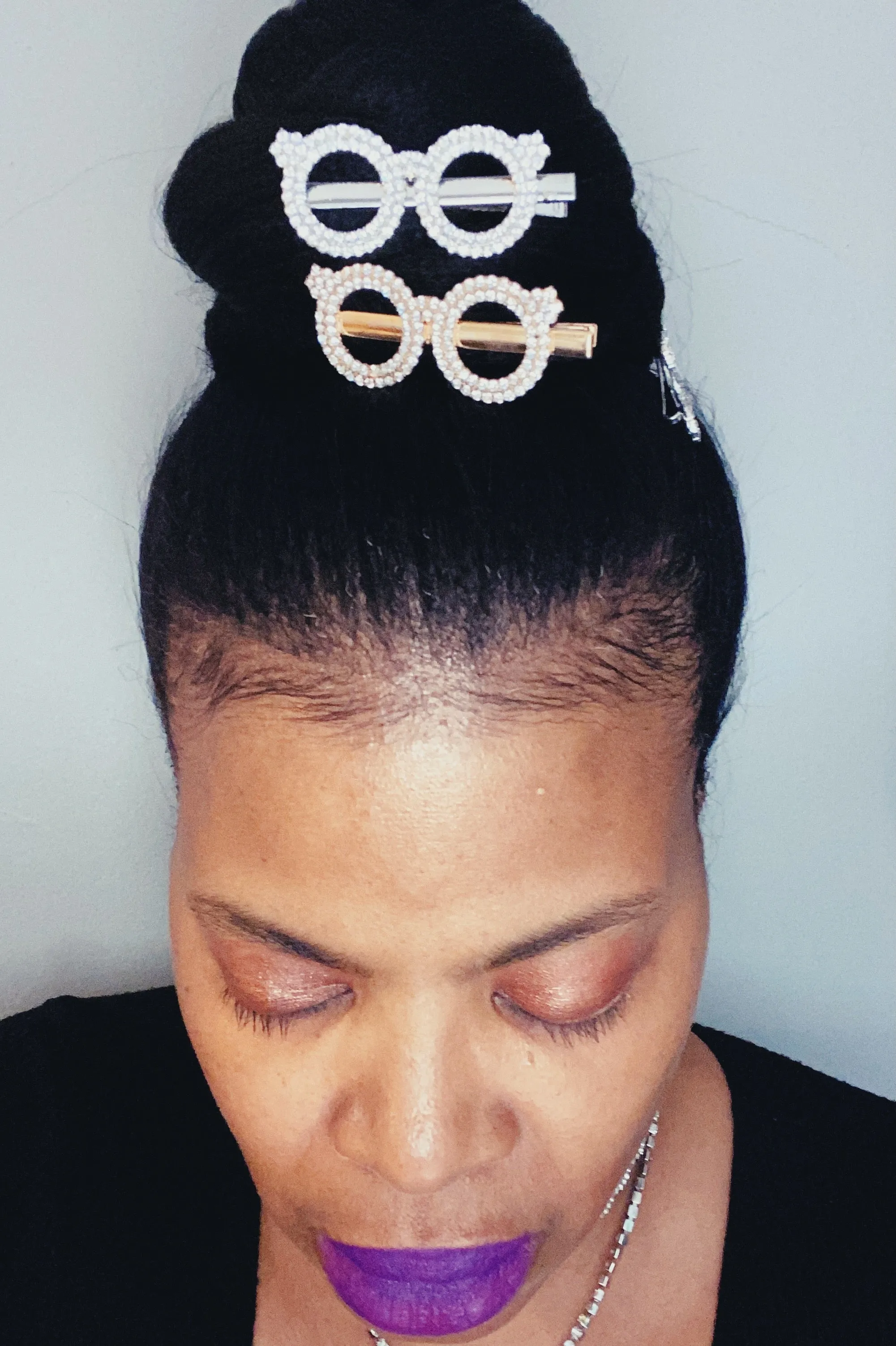 Eyeglasses Rhinestones Hair Clip Hairpin