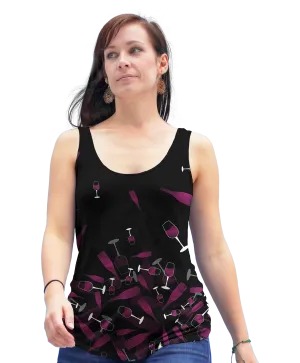 Falling Wine Bottles And Glasses Racerback Tank Top