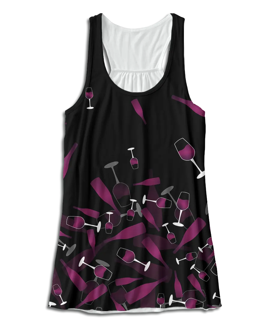 Falling Wine Bottles And Glasses Racerback Tank Top