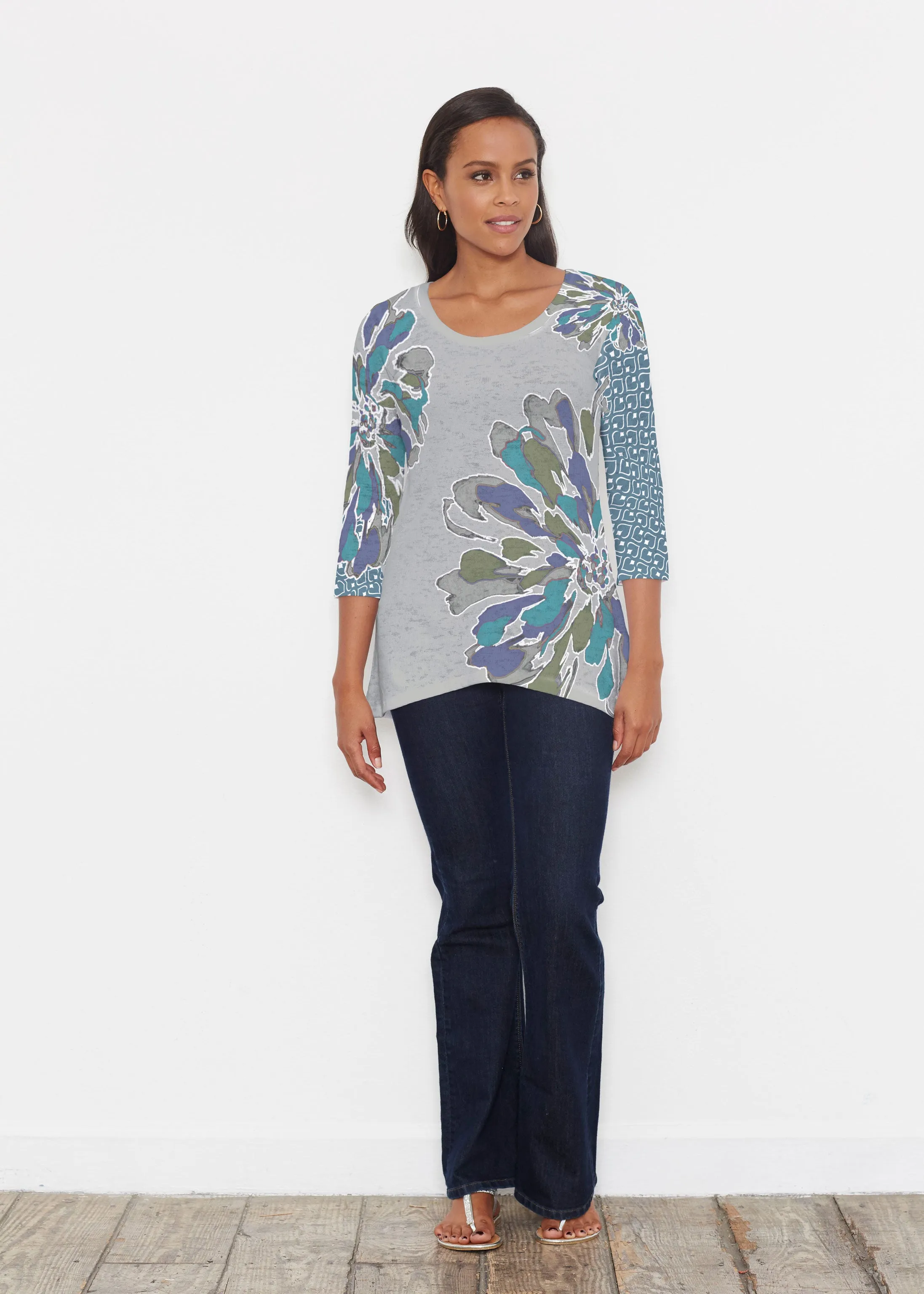 Fanny Grey Mixed (5148) ~ Katherine Hi-Lo Thermal Tunic