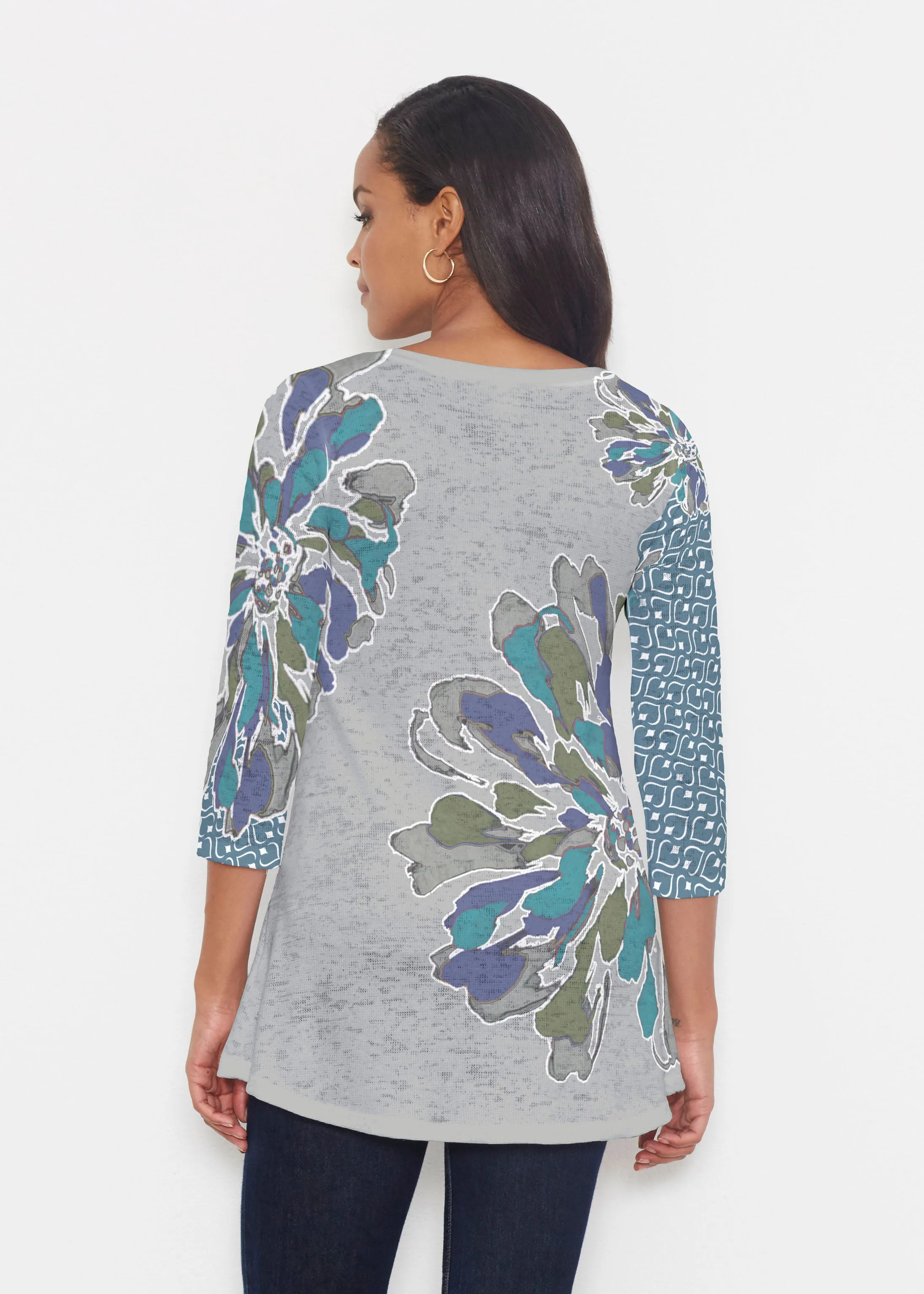 Fanny Grey Mixed (5148) ~ Katherine Hi-Lo Thermal Tunic
